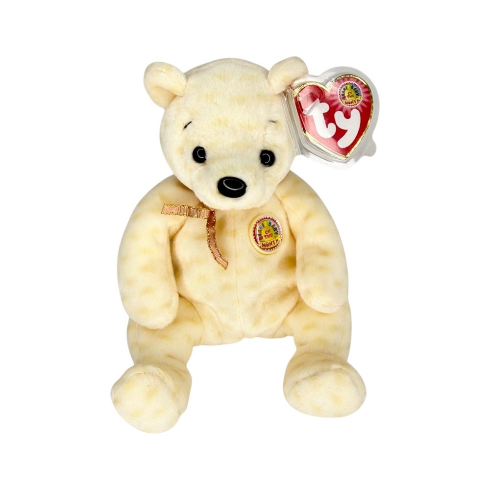 Popcorn the Bear Ty Beanie Baby | Bear of the Month | Mint Heart Tag